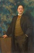 Heinrich Hellhoff Portrait des Kammersangers Paul Knupfer oil on canvas